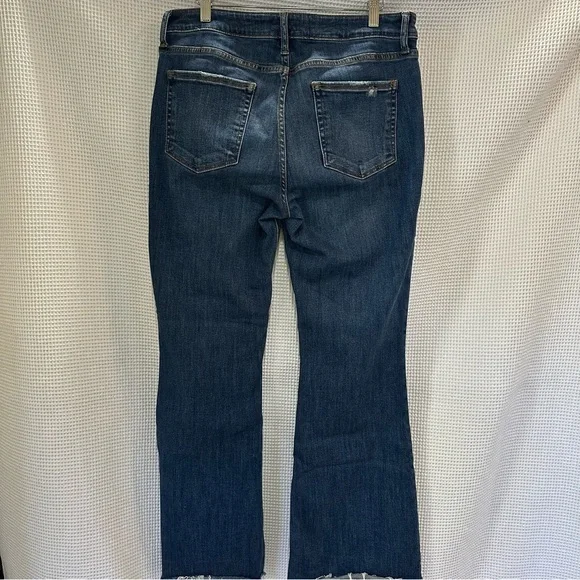 KUT from the Kloth Stella High-Rise Fab AB Flare Jeans Raw Hem Size 10 - Picture 2 of 7